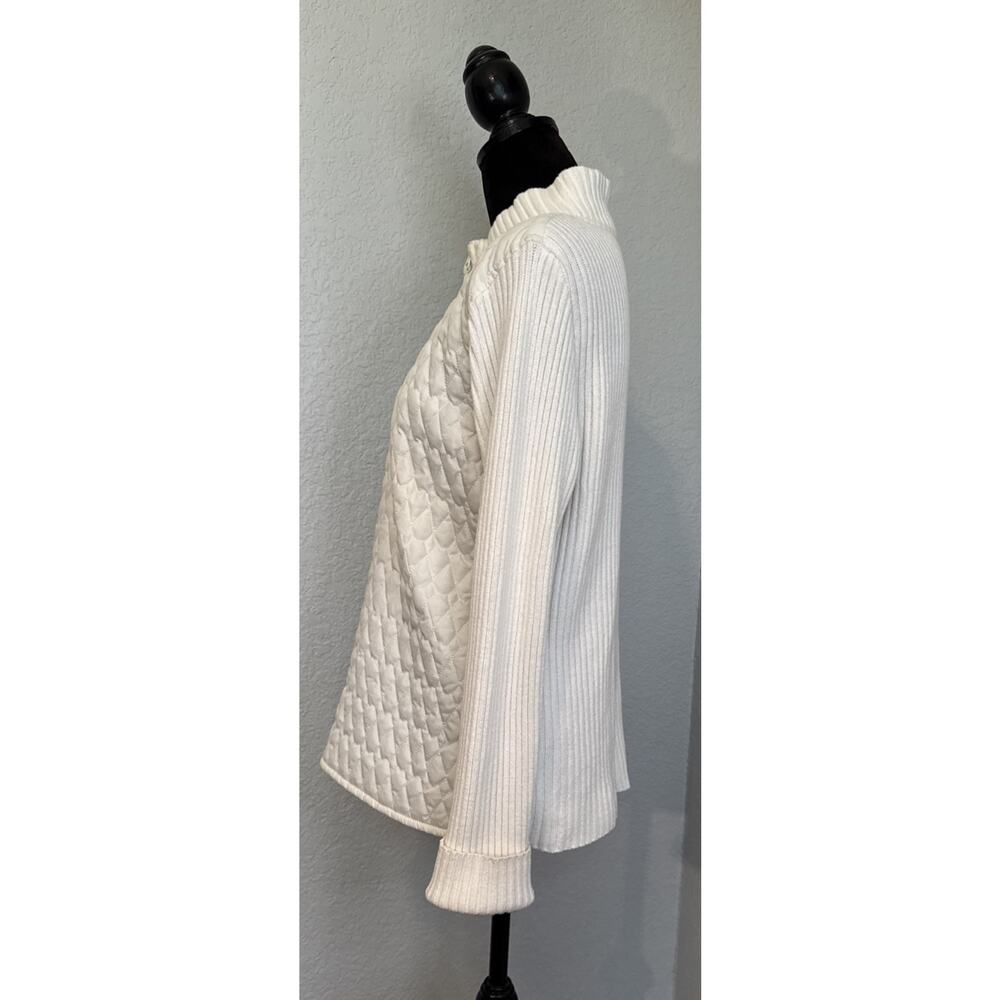 For Cynthia Women's Size XL Winter White Puffer Jacket Cardigan Long Sleeve - Picture 8 of 14